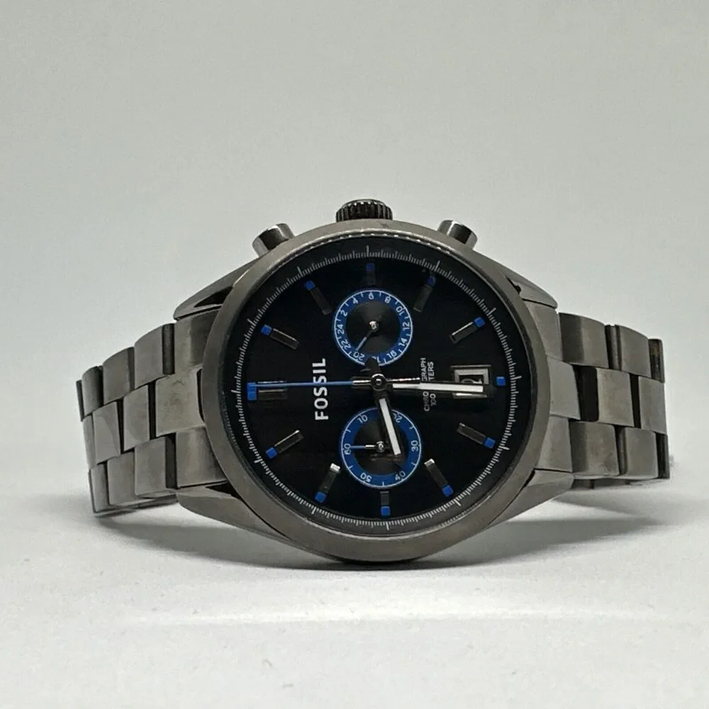 Fossil Del Ray CH2970 Men's Gray Stainless Steel Analog Dial Quartz Watch HME326 - Picture 6 of 11